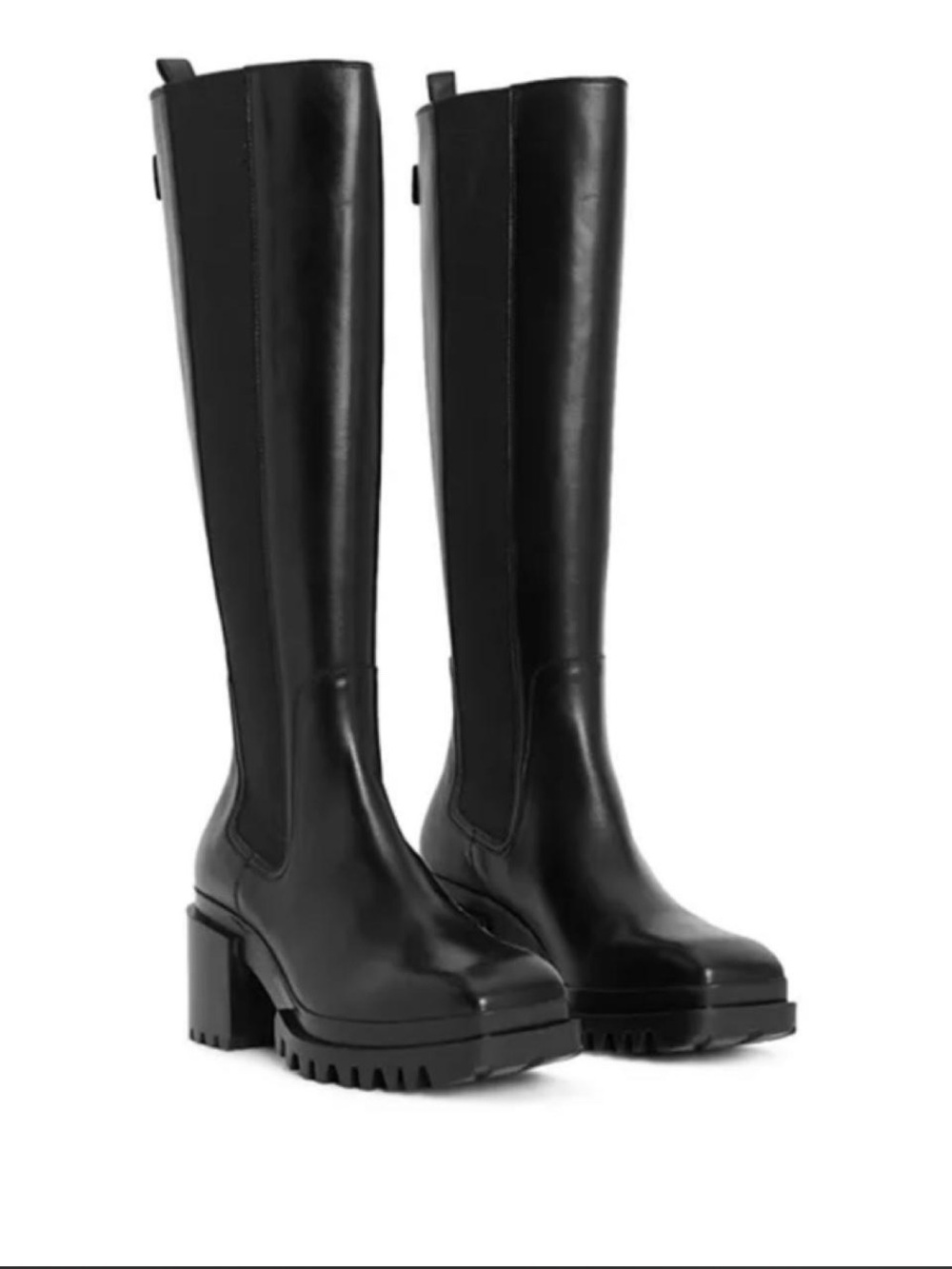 Black Women's Knee-High Heeled Boots